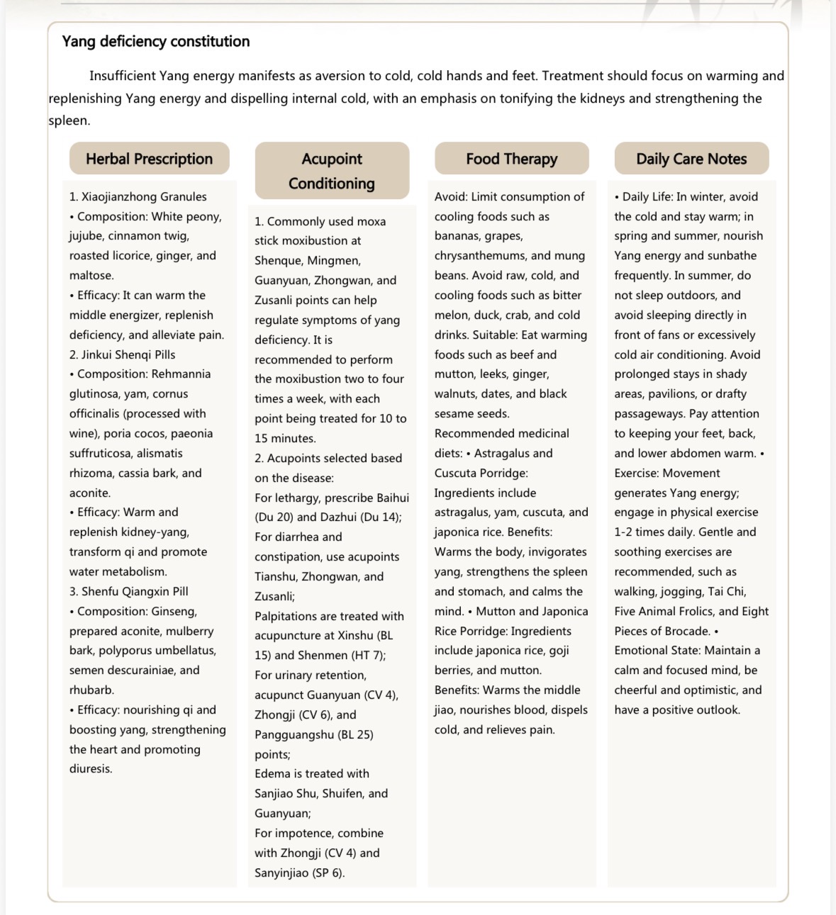 Sample assessment report page