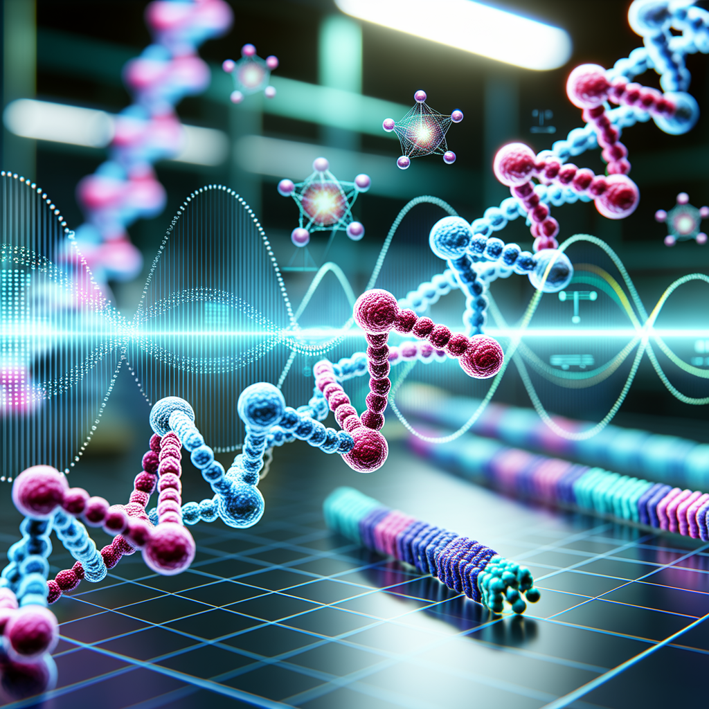 DNA strands riding frequency waveforms