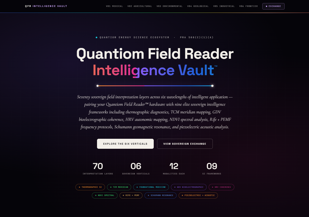 QFR Intelligence Vault interface