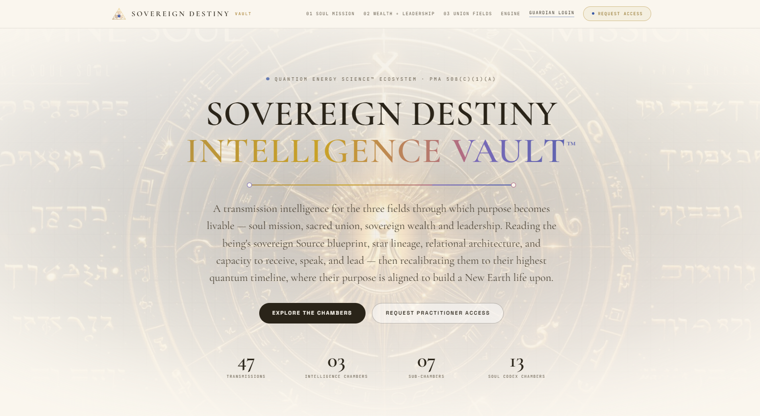 Sovereign Destiny Intelligence Vault